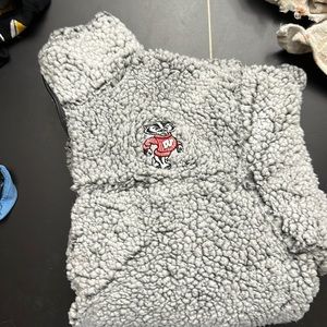 Boxercraft sherpa grey sweatshirt Wisconsin badgers Bucky medium ladies